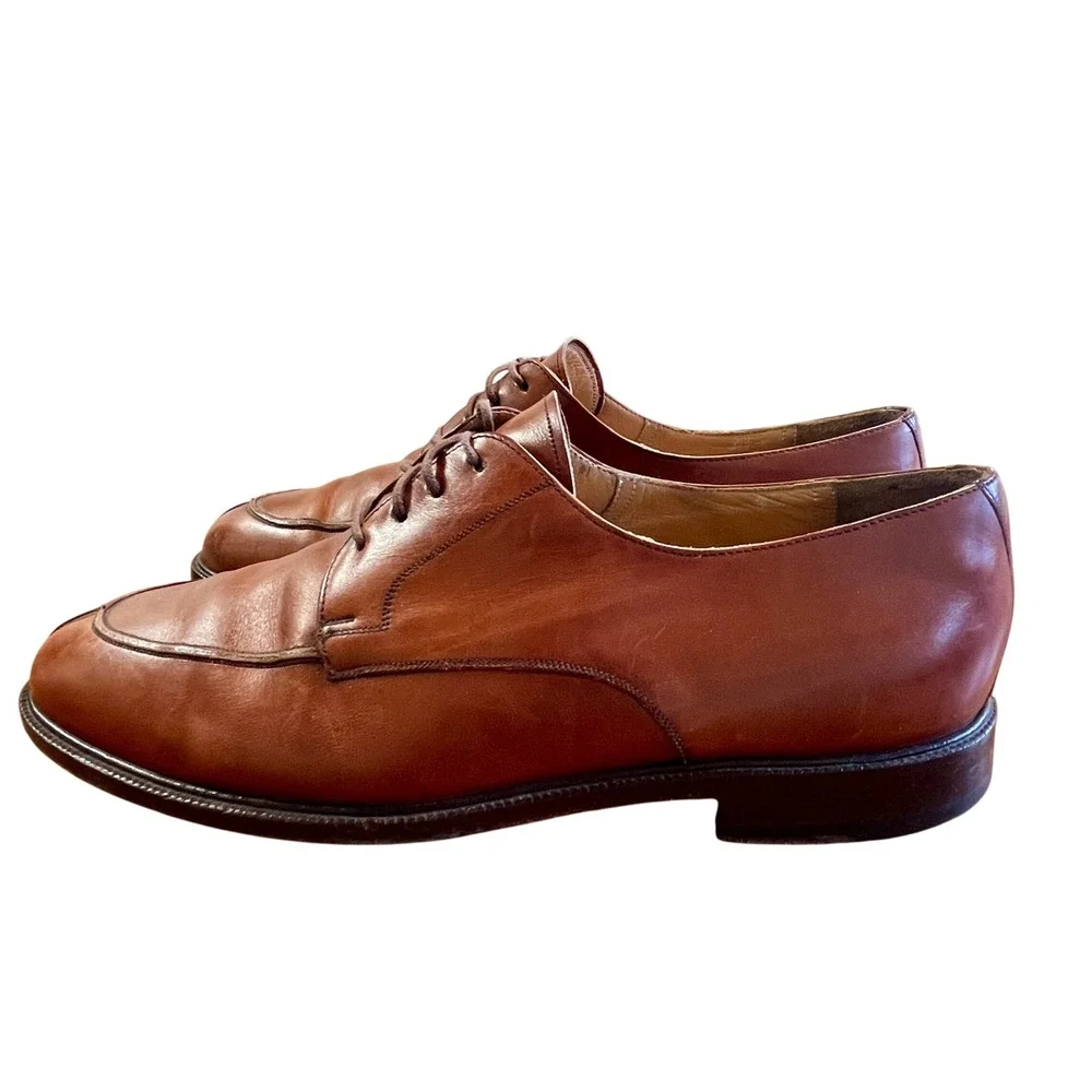 MEZLAN Leather Split Toe Derby Shoes Men Sz 8 Brown Lace Up Dress Classic Office